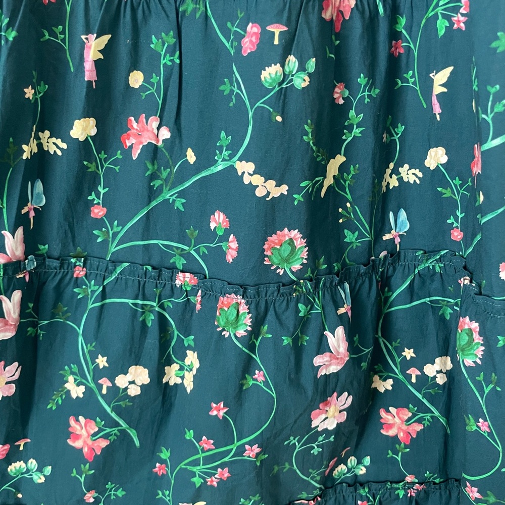 Hill House Teal Floral Midi Dress with Pink & White Accents - Picture 7 of 10